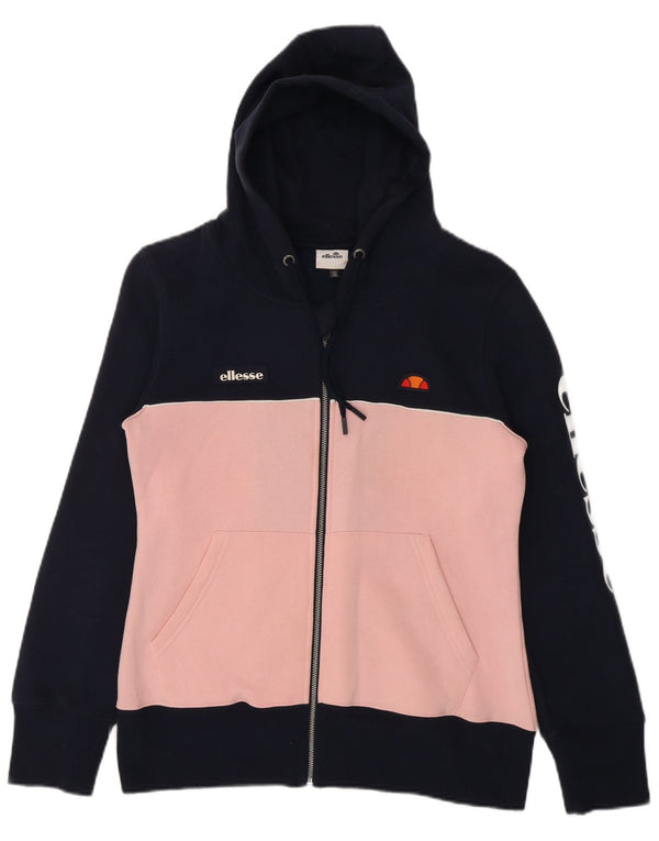 Ellesse Damen-Kapuzenpullover mit Reißverschluss, UK 12, mittleres Marineblau, Farbblock