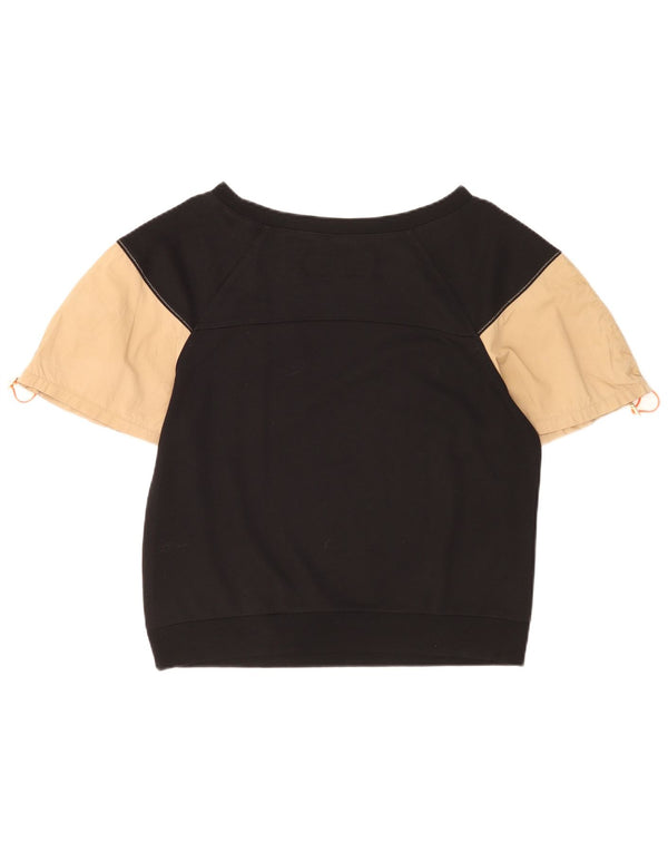 Benetton Damen-Sweatshirt-Pullover UK 16 Large Schwarz Colourblock