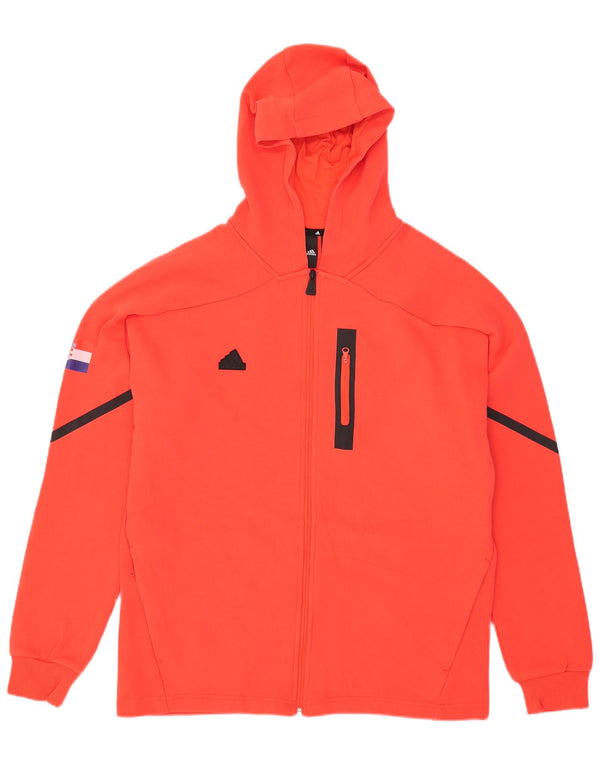 Adidas Herren Graphic Zip Hoodie Pullover XL Rot Baumwolle