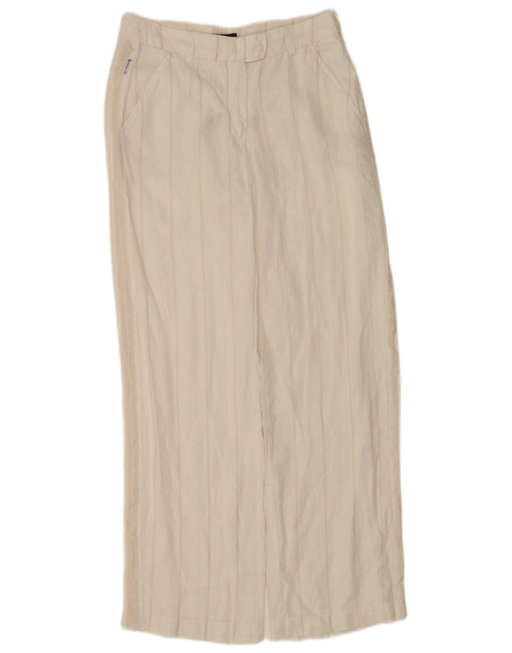 Gerade Anzughose für Damen von Armani, EU 38, mittelgroß, W28, L31, weiß gestreift