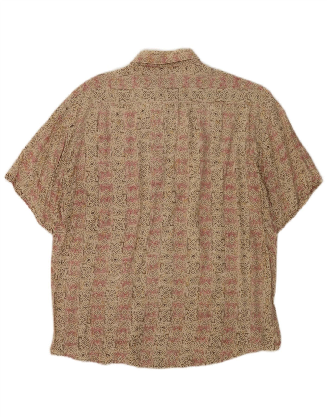 Tipo' S Herren-Kurzarmhemd aus mittelbeigem, geometrischem Rayon