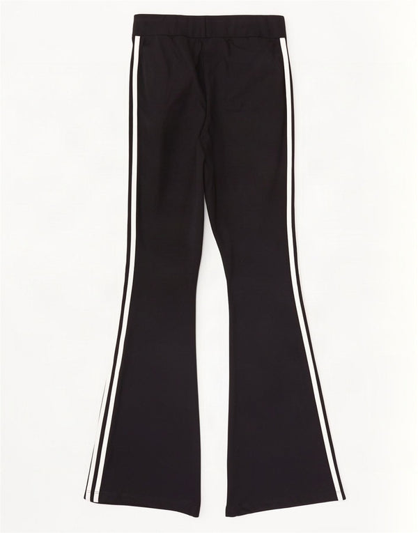Adidas Damen Flare Trainingshose UK 10 Small Schwarz Polyester