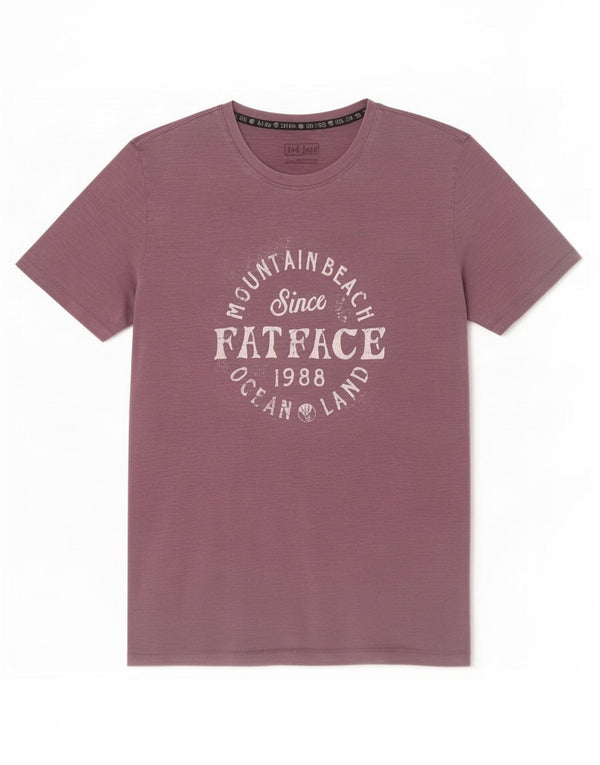 Fat Face Herren-T-Shirt mit Grafik, mittelviolette Baumwolle