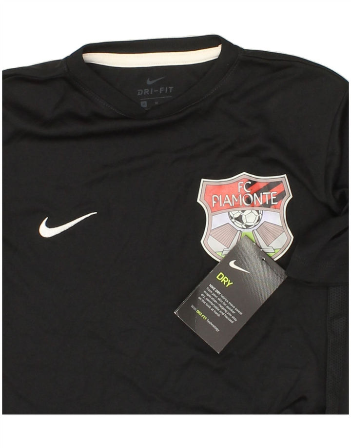 NIKE Boys Dri Fit Graphic T-Shirt Top 10-11 Years Medium Black Polyester Vintage Nike and Second-Hand Nike from Messina Hembry 