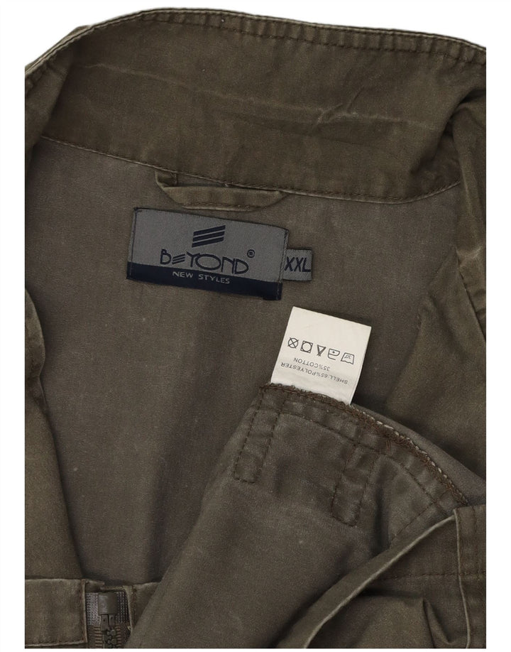 Beyond Mens Utility Gilet UK 44 2XL Khaki Baumwolle