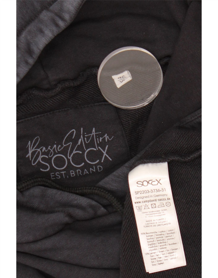 SOCCX Herren-Kapuzenpullover mit Grafik, UK 42, Größe L, Schwarz, Baumwolle