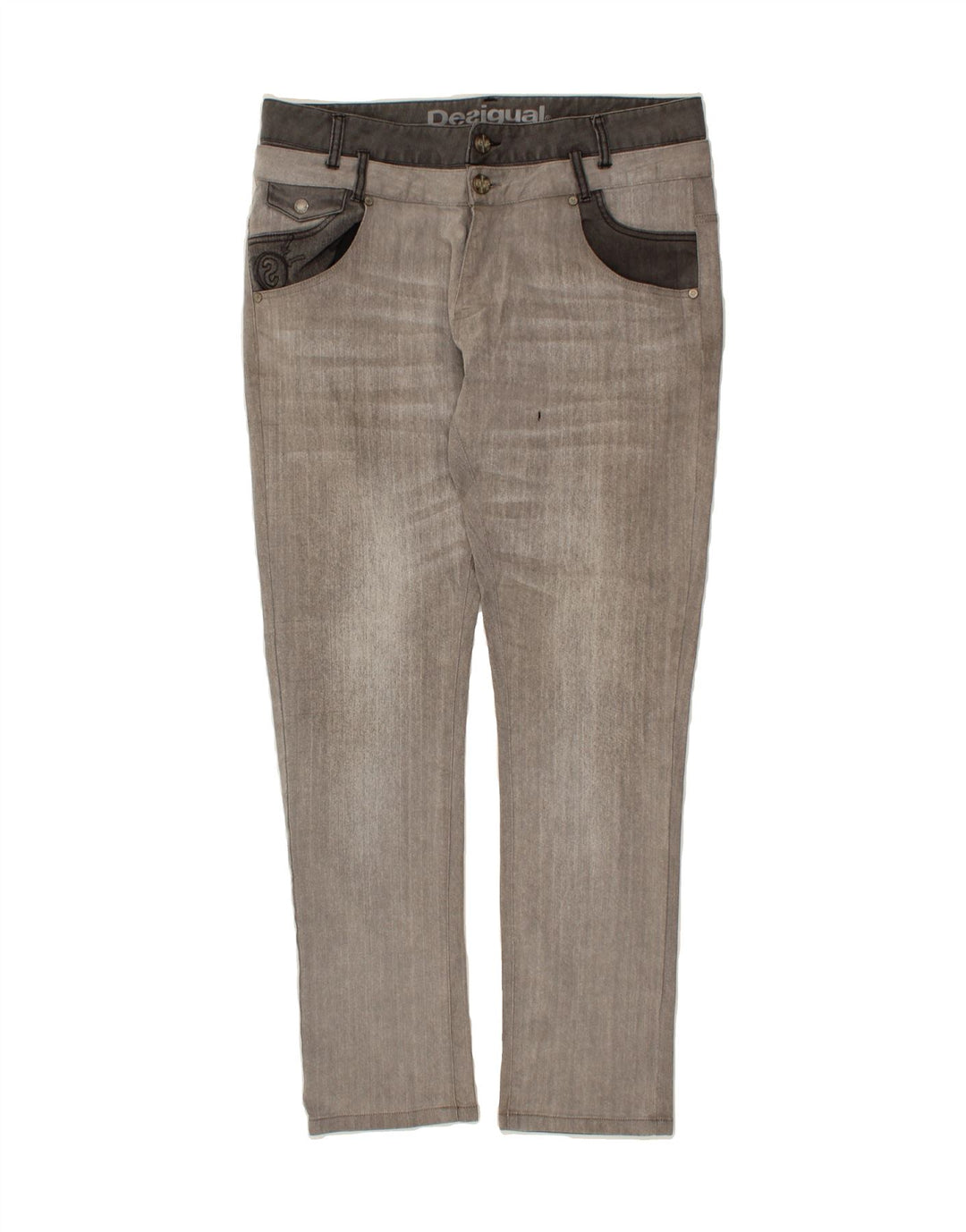 DESIGUAL Womens Slim Jeans W36 L32 Grey Vintage Desigual and Second-Hand Desigual from Messina Hembry 