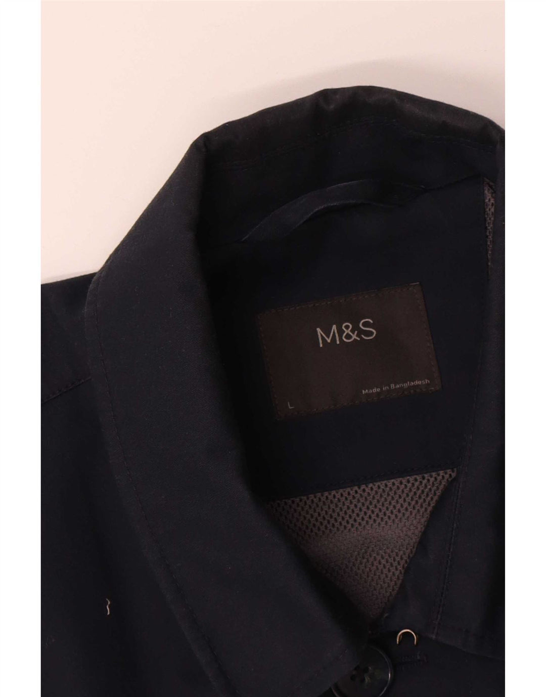 Marks & Spencer Herrenmantel UK 40 Large Marineblau Baumwolle