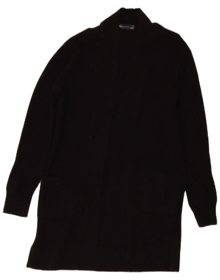 Marks & Spencer Damen Longline-Cardigan-Pullover UK 10 Small Schwarz