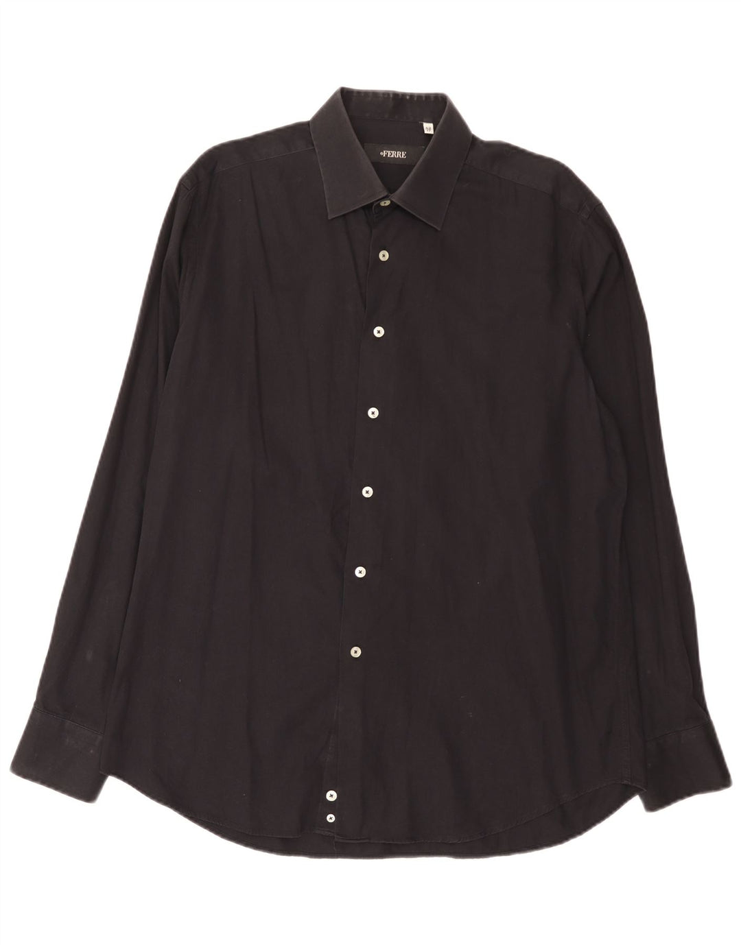 Ferre Herrenhemd Größe 43 17 XL Schwarze Baumwolle