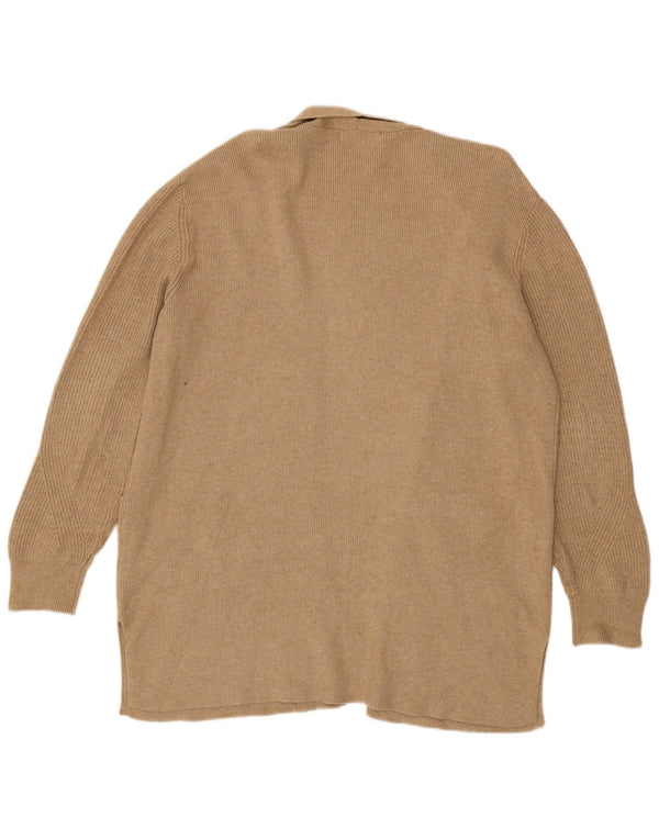 Marks & Spencer Damen Longline Open Cardigan Pullover UK 16 Large Beige