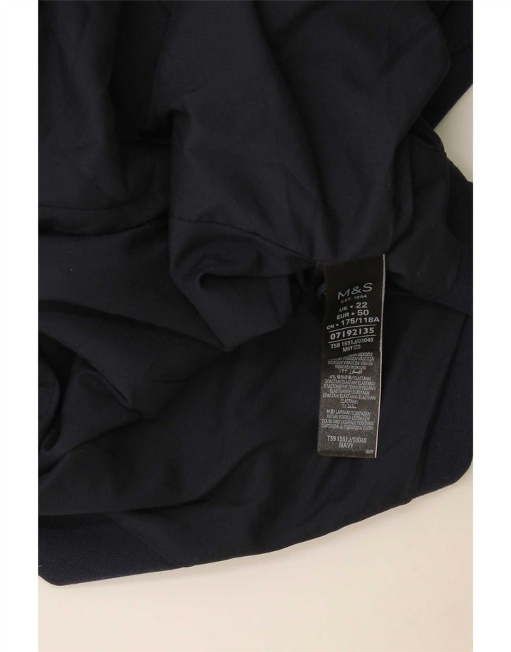 Marks & Spencer Damen 1-Knopf-Blazerjacke UK 22 3XL Marineblau Polyester