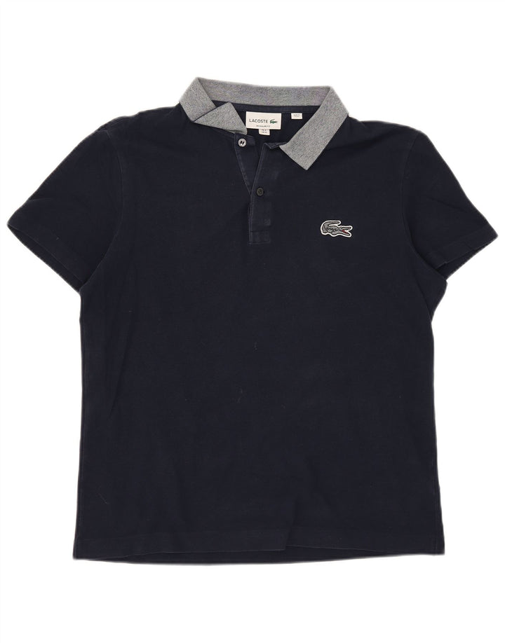 Lacoste Herren-Poloshirt mit normaler Passform, Größe 4, mittelmarineblaue Baumwolle