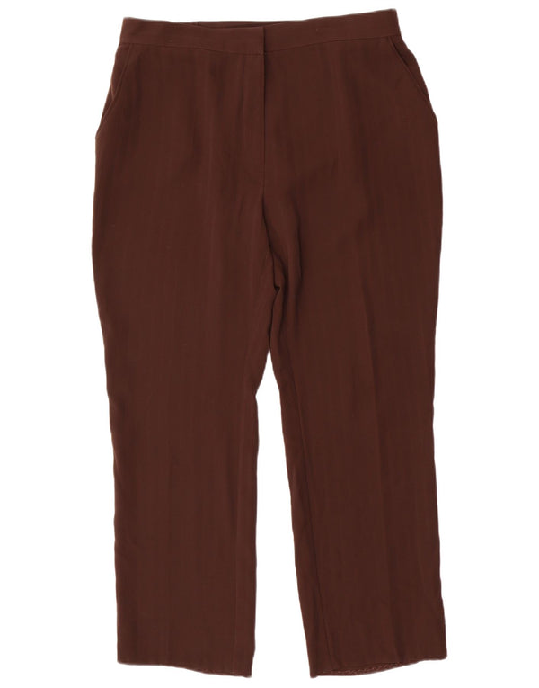 Marks & Spencer Damen-Chinohose mit hoher Taille, UK 16, Größe L W34 L28, Braun