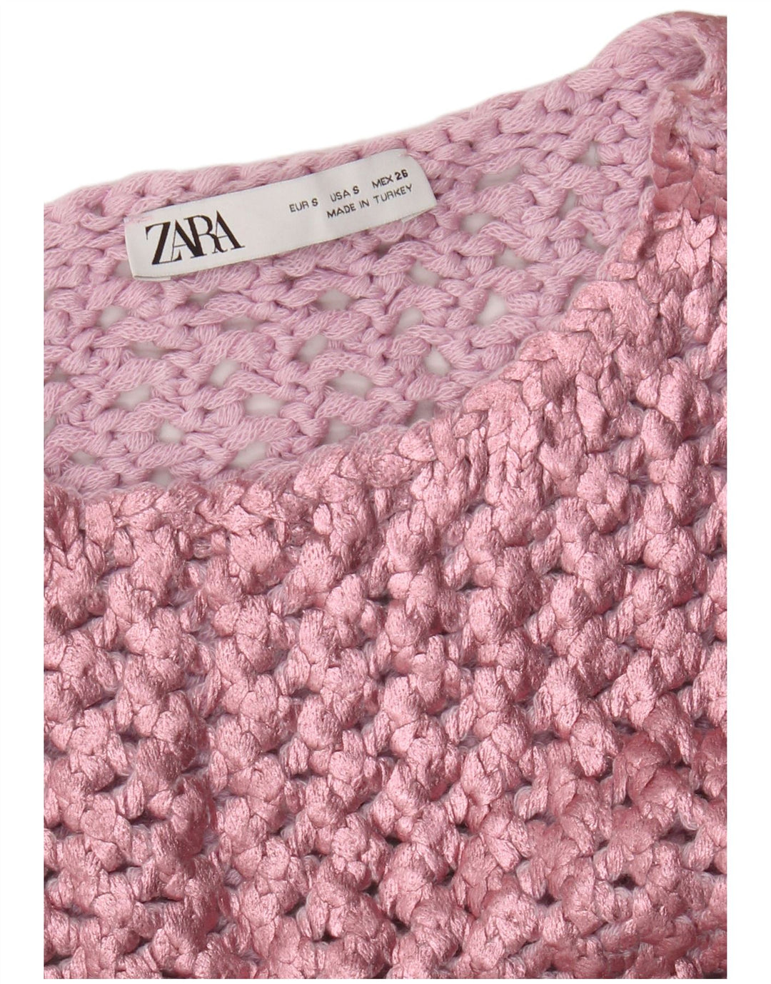 Ärmelloses Häkelblusenoberteil von Zara für Damen, Gr. 8, klein, Rosa