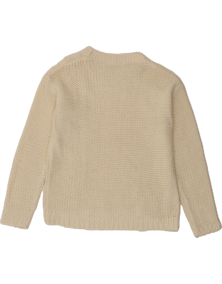 BLUHMOD Womens Crew Neck Jumper Sweater UK 16 Large White Acrylic Vintage Bluhmod and Second-Hand Bluhmod from Messina Hembry 