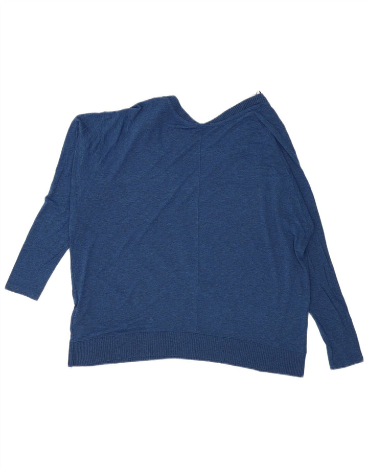 Zara Damen Übergroßes Top Langarm UK 14 Mittelblaue Viskose