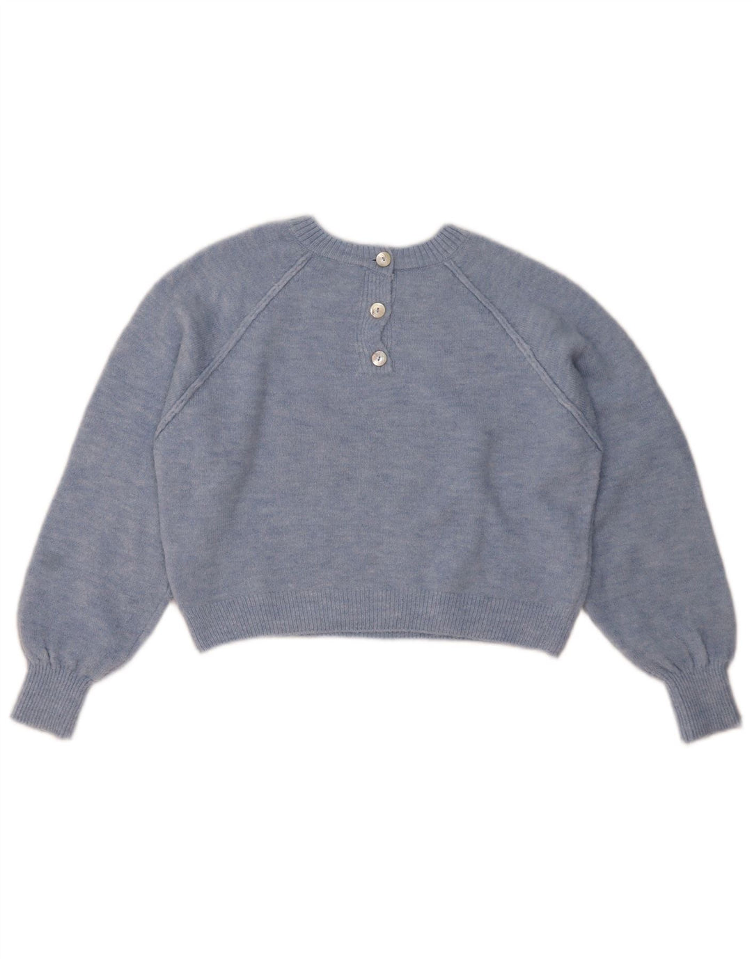 ZARA Damen Crop-Oversize-Pullover mit Rundhalsausschnitt, Gr. 10, Größe S, Blau