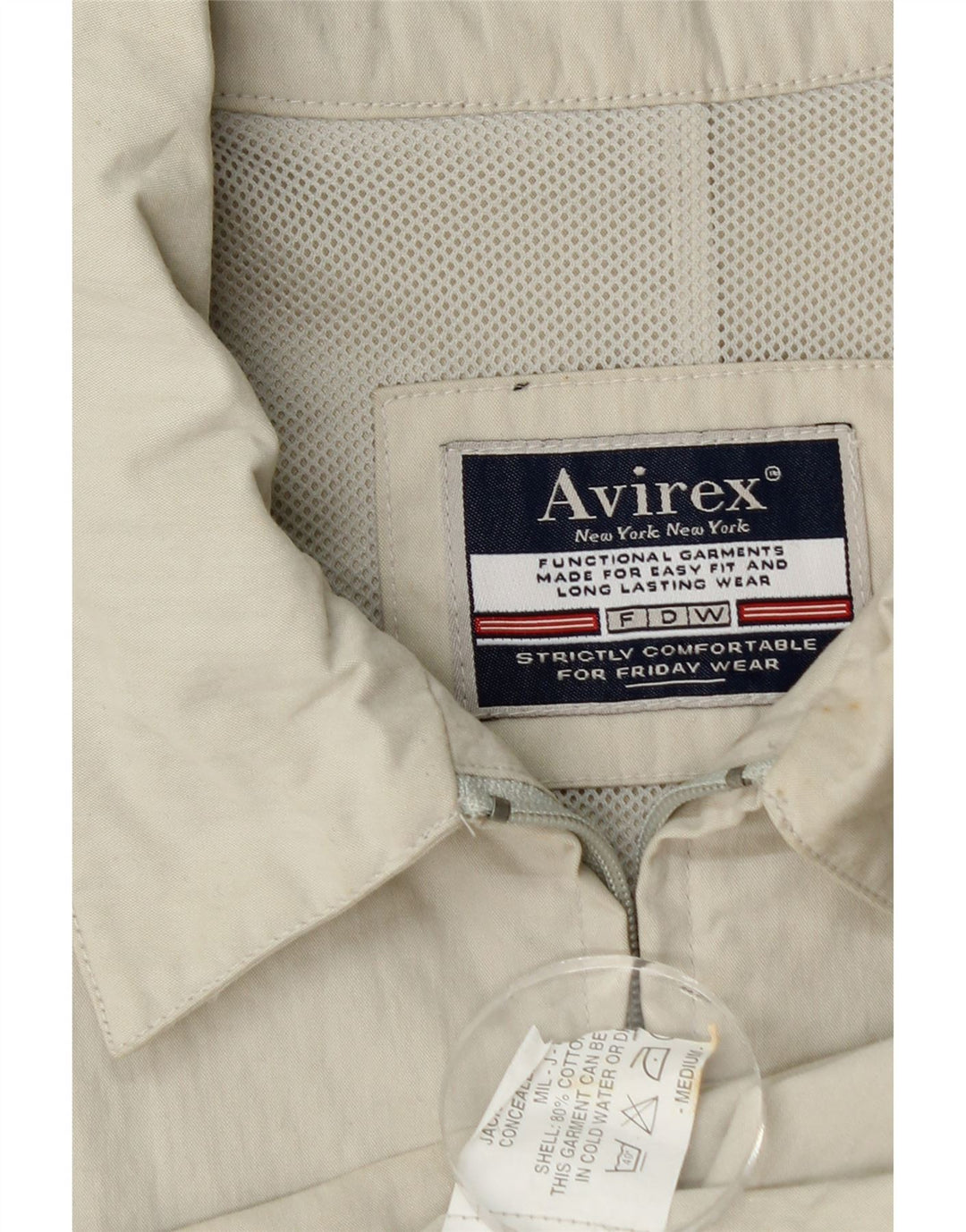 Avirex Herren Bomberjacke UK 38 Mittelbeige Baumwolle