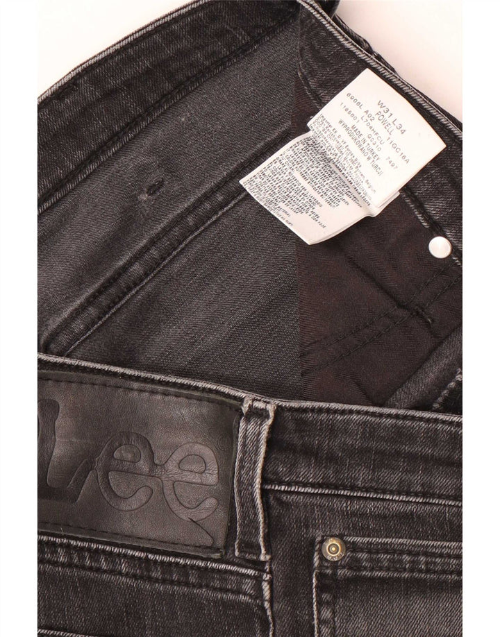 Lee Herren Slim Jeans W31 L34 Schwarze Baumwolle
