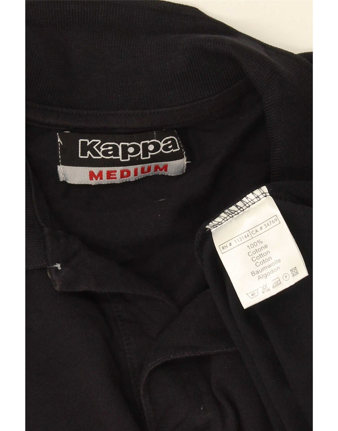 Kappa Herren Poloshirt Mittelschwarze Baumwolle