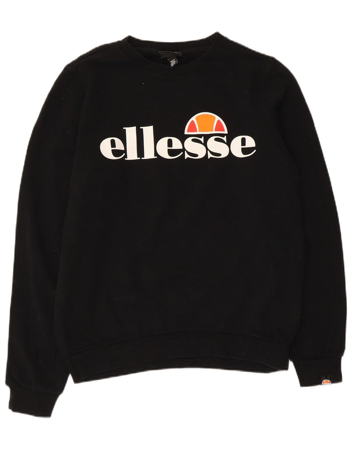 Ellesse Jungen-Sweatshirt mit Grafik, 13–14 Jahre, schwarze Baumwolle