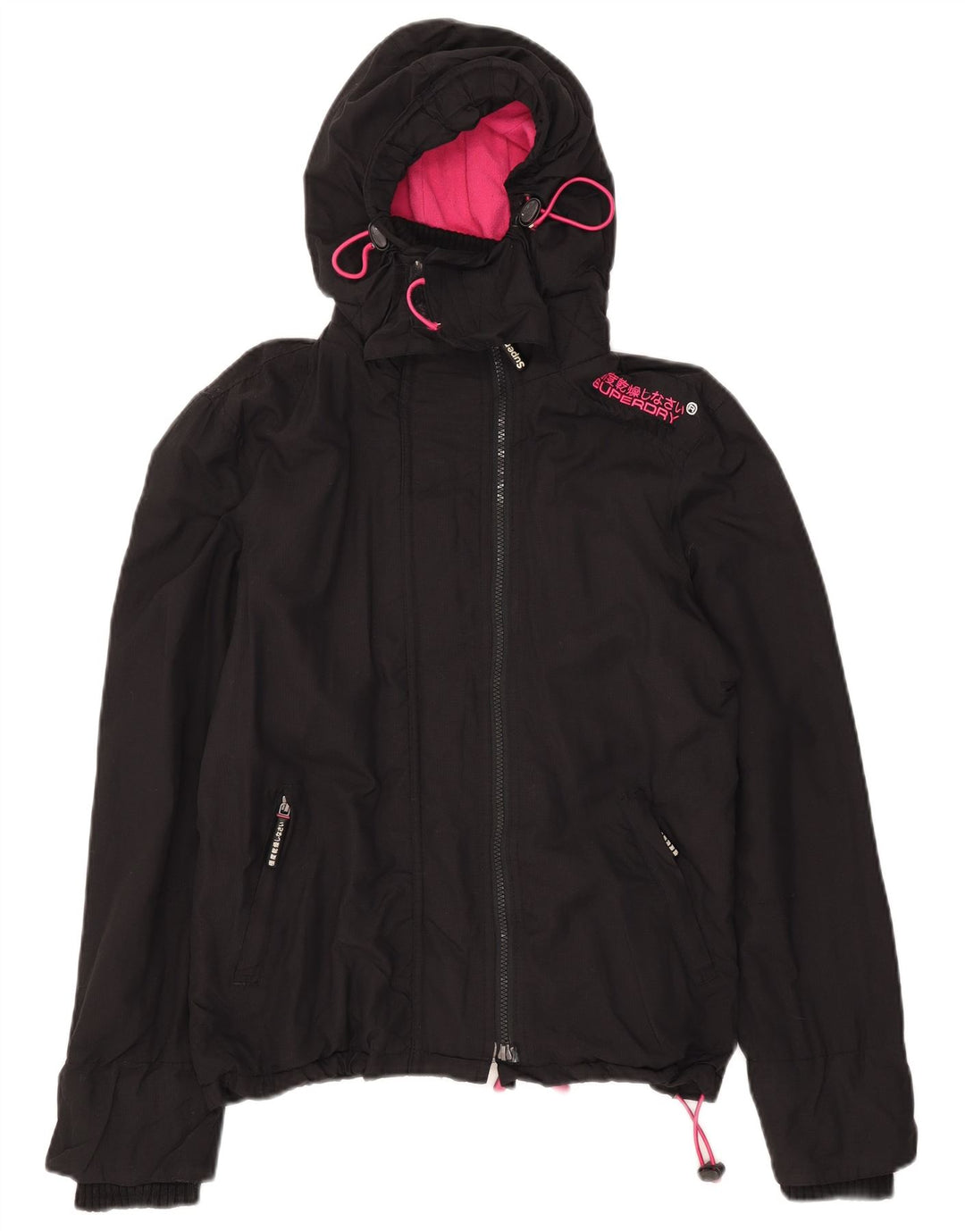Superdry Damen Windcheater Graphic Windjacke UK 14 Medium Schwarz