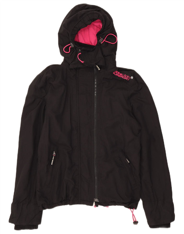 Superdry Damen Windcheater Graphic Windjacke UK 14 Medium Schwarz
