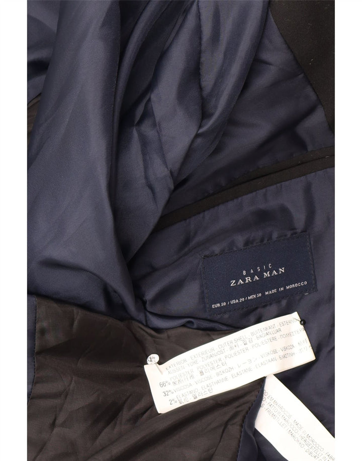 Zara Herren-Blazer mit 2 Knöpfen, EU 50, mittelschwarz, Polyester