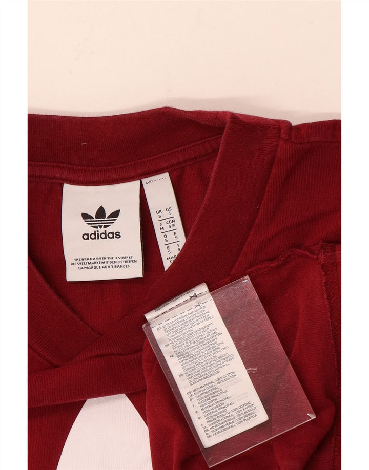 Adidas Herren Grafik T-Shirt Top Small Rot Baumwolle