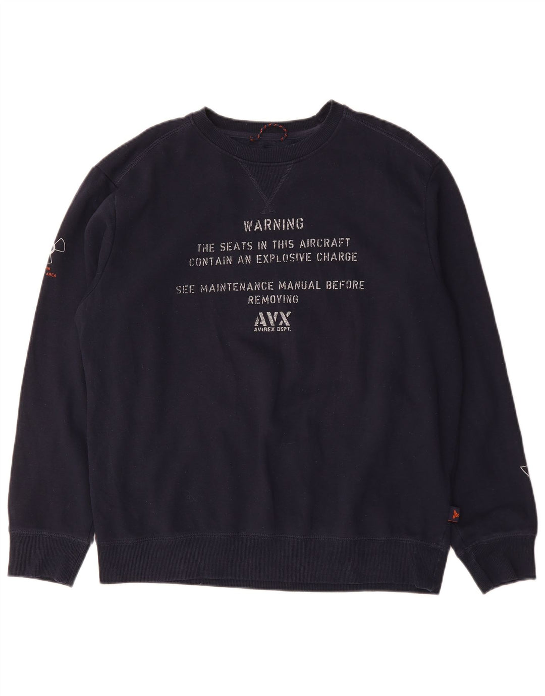 AVIREX Herren-Sweatshirt mit Grafik, XL, Marineblau, Baumwolle