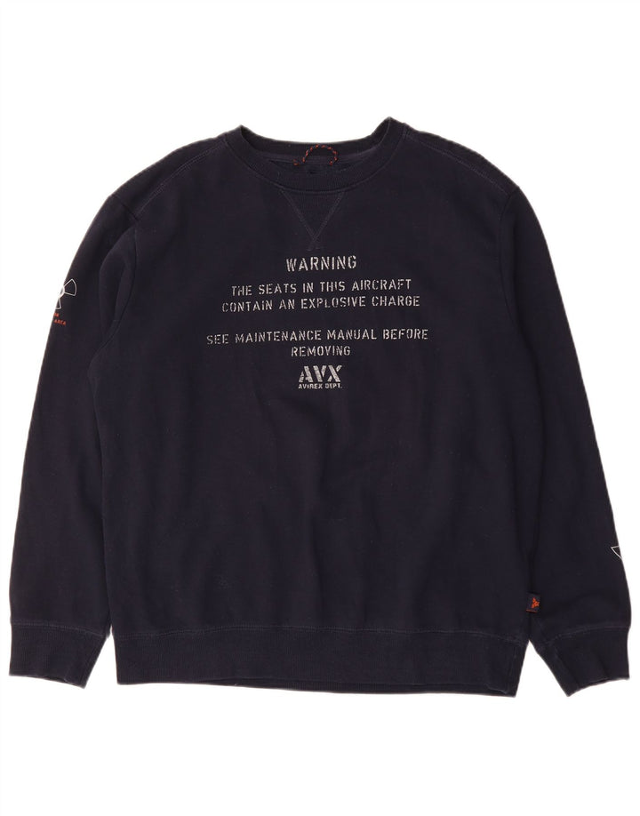 AVIREX Herren-Sweatshirt mit Grafik, XL, Marineblau, Baumwolle