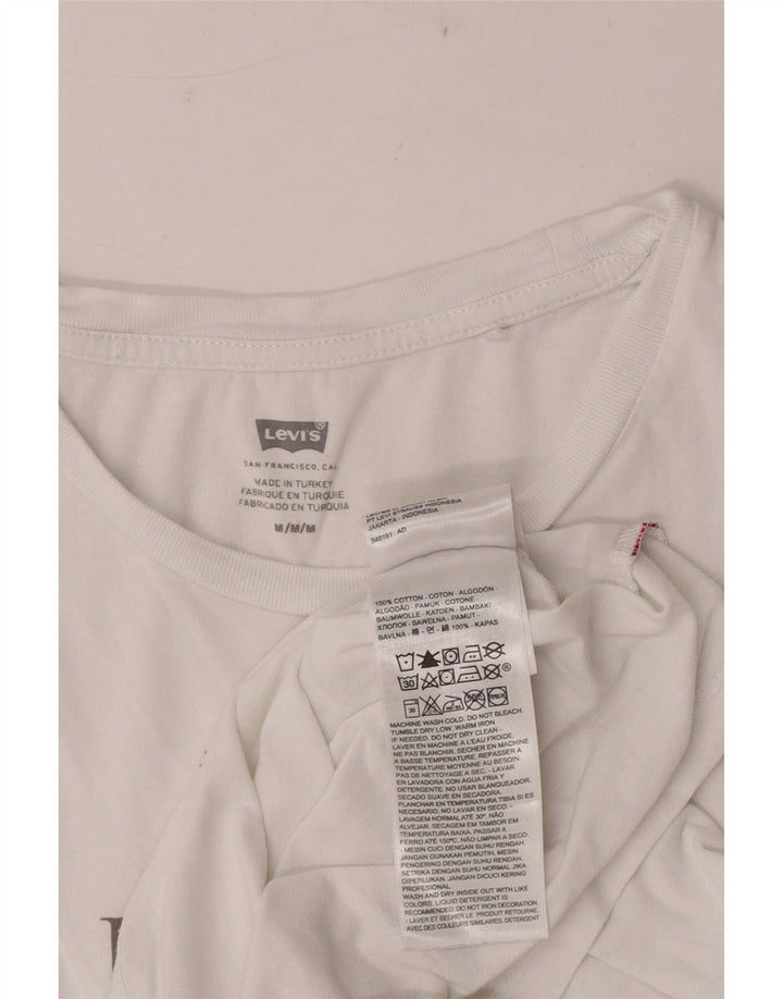 Levi's Damen-T-Shirt mit Grafik, UK 12, mittelweiße Baumwolle