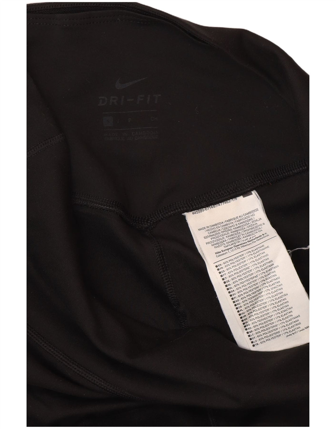 NIKE Womens Dri Fit Leggings UK 10 Small Black Polyester