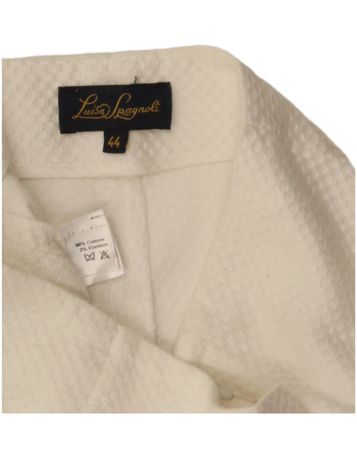 Luisa Spagnoli Damen Caprihose IT 44 Medium W30 L21 Weiße Baumwolle