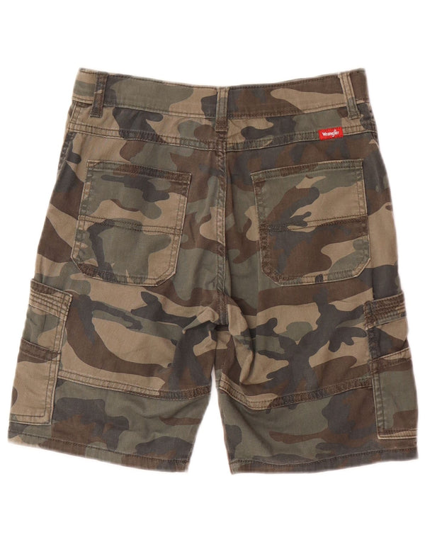 Wrangler Jungen-Cargoshorts, 13–14 Jahre, W26, grüne Camouflage-Baumwolle