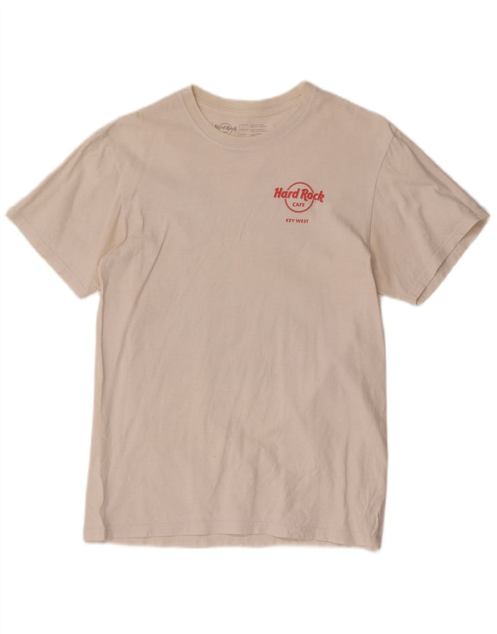 Hard Rock Cafe Herren Key West Graphic T-Shirt Top aus mittelweißer Baumwolle