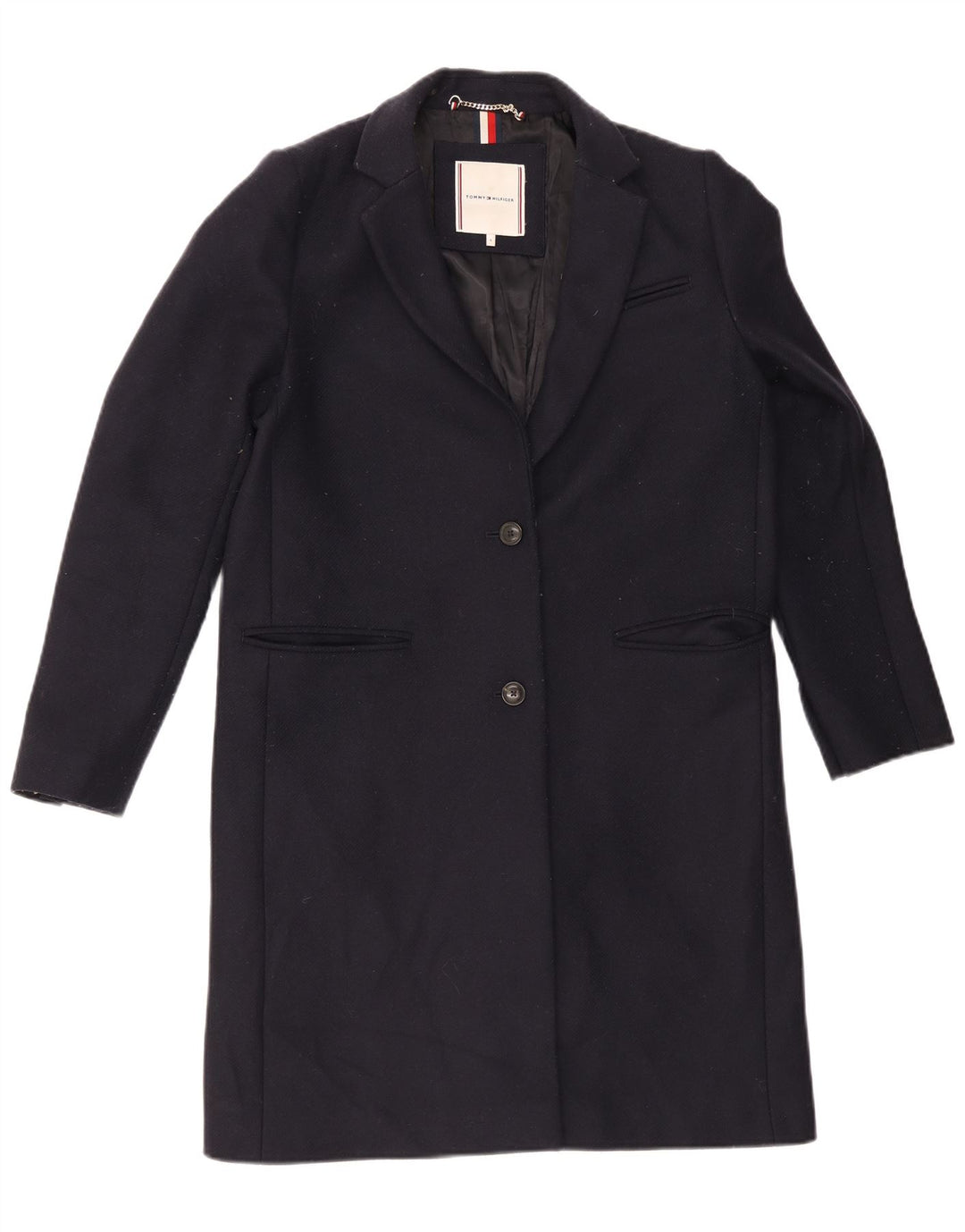 Tommy Hilfiger Damen Mantel US 8 Medium Marineblau Wolle