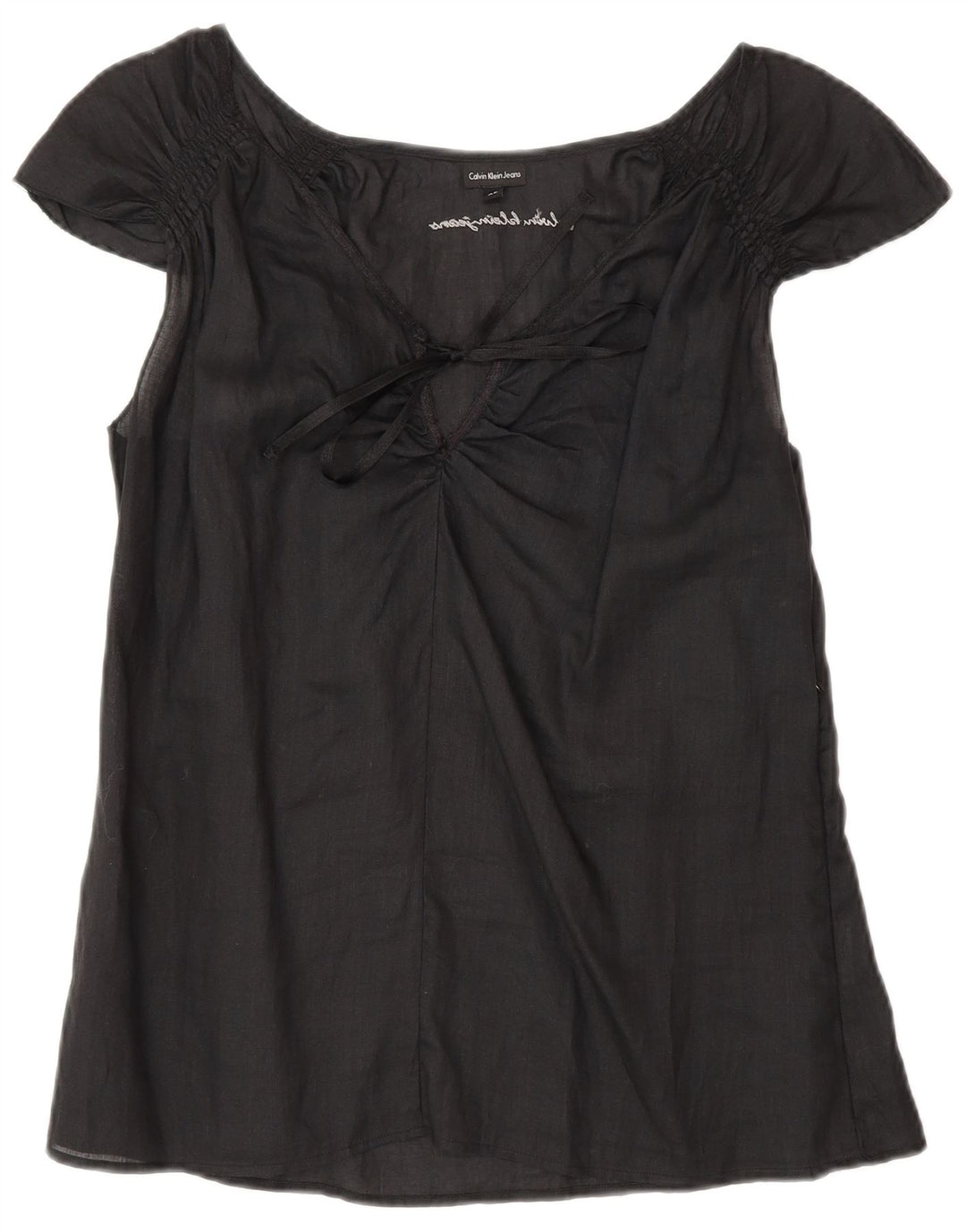 Calvin Klein Jeans Damen Bluse Top UK 18 XL Schwarz