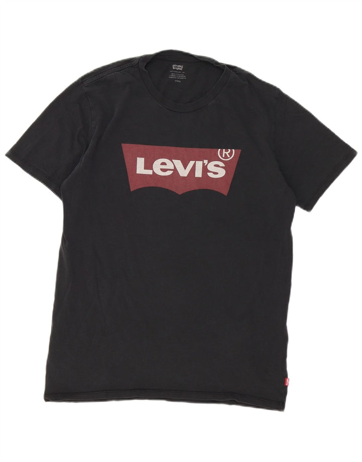 Levi's Herren-T-Shirt mit Grafik, Größe S, schwarze Baumwolle