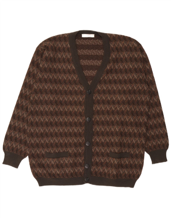 Bernardini Herren-Strickjacke, groß, braun, geometrisch