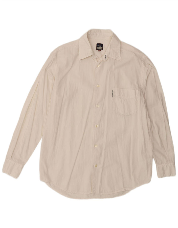Brooksfield Herrenhemd Mittelbeige Nadelstreifen-Baumwolle