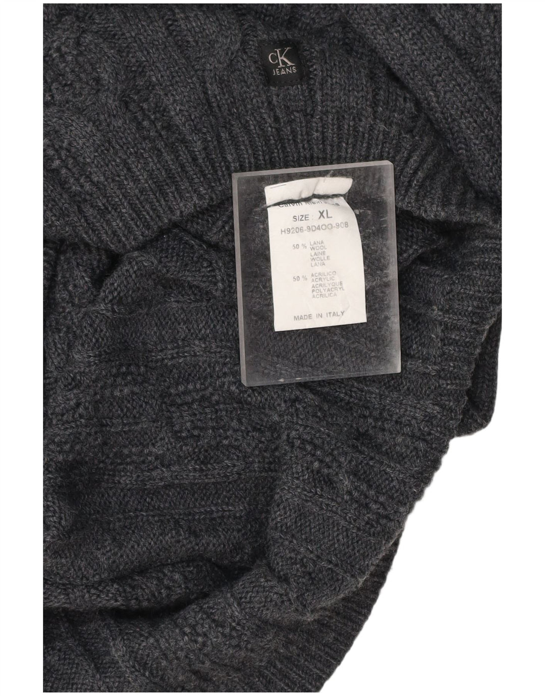 CALVIN KLEIN JEANS Übergroßer Rollkragenpullover für Damen, Gr. 18, XL, Grau