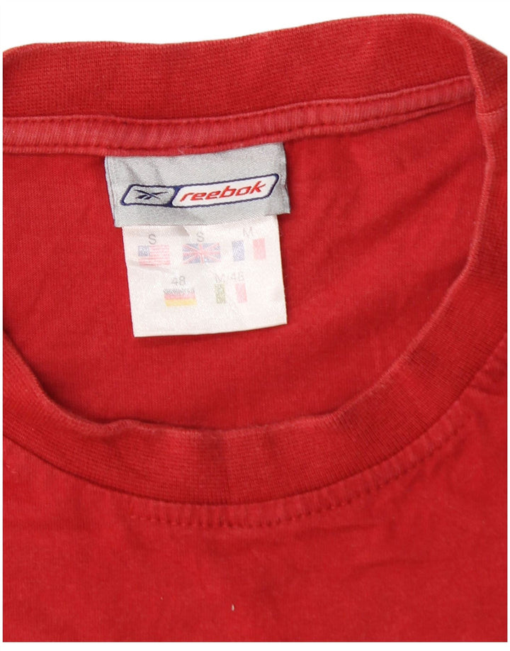 REEBOK Herren-T-Shirt mit Grafik, Größe S, rote Baumwolle
