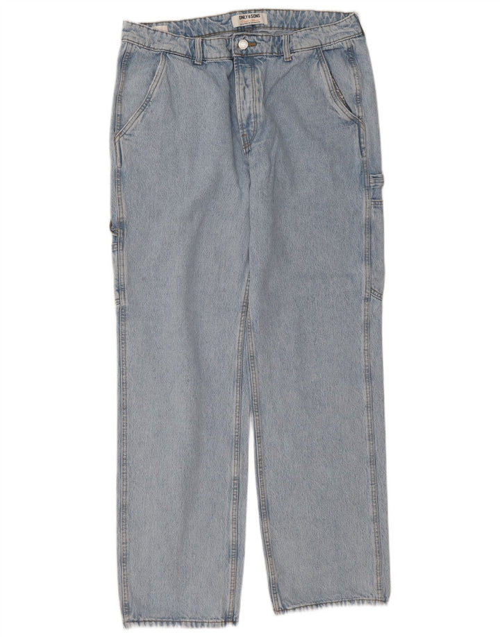 Only & Sons Herren Cargo Straight Jeans W36 L34 Blaue Baumwolle
