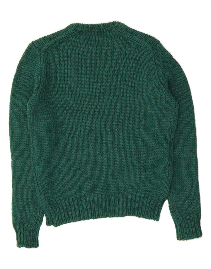 J. CREW Herren-Pullover mit Rundhalsausschnitt, mittelgrüne Wolle