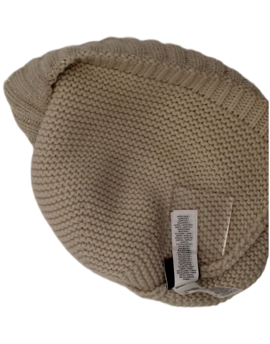 Nike Damen Strickmütze mit Bommel, Einheitsgröße, Beige, Acryl, modern