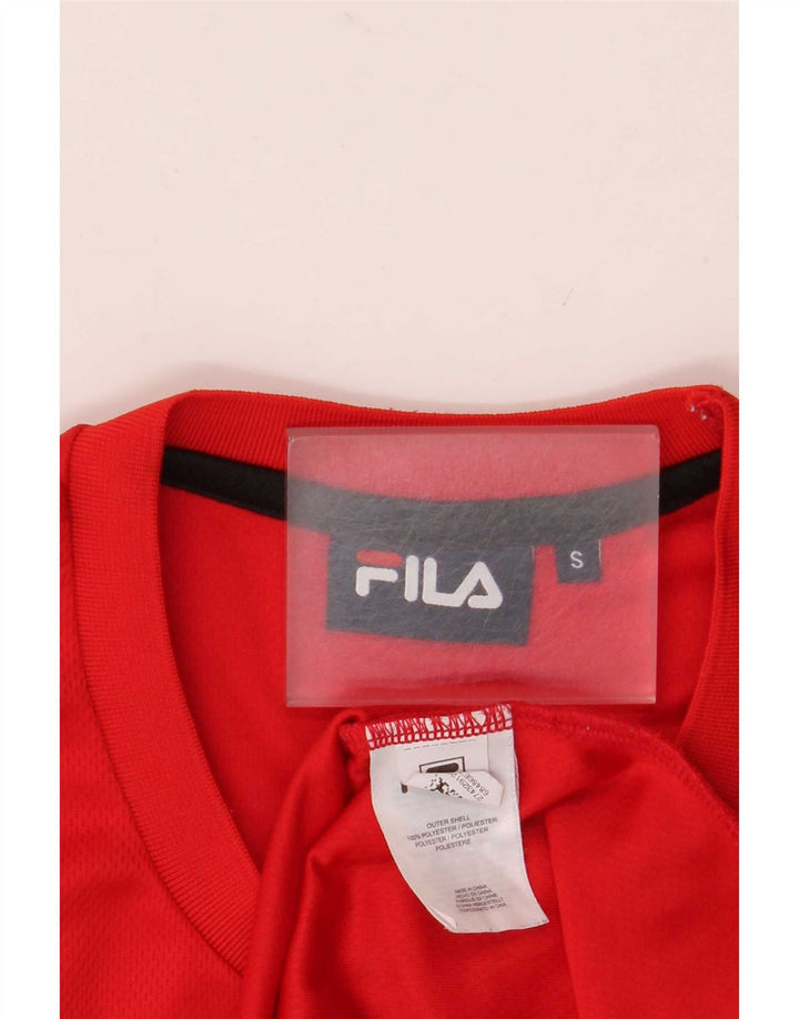 Fila Herren Grafik-Weste-Top, klein, rot, Farbblock-Polyester