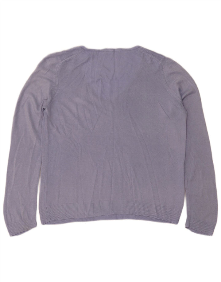 Marks & Spencer Damen-Pullover mit V-Ausschnitt, Gr. 40, Größe L, Lila