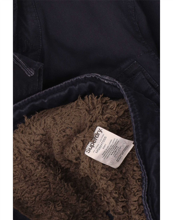 Superdry Herren Sherpa Utility Jacke UK 38 Mittelmarineblaue Baumwolle
